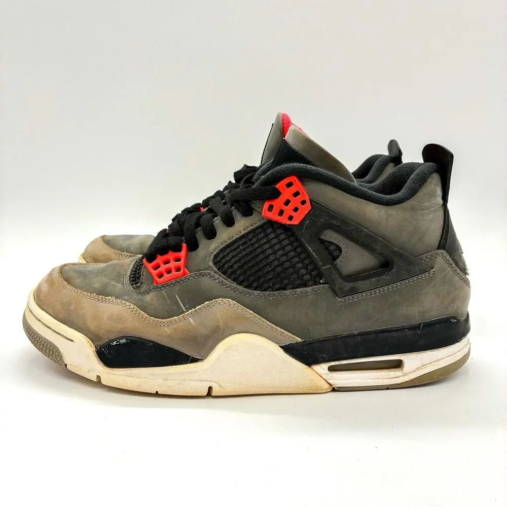 Nike Air Jordan 4 Retro Infrared Men's Size 9.5 Grey Black Red DH6927-061 USED